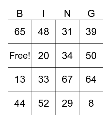 IPG SALES BINGO Card