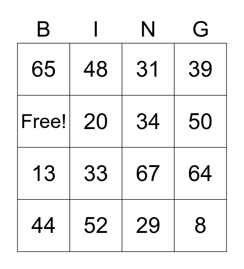 IPG SALES BINGO Card