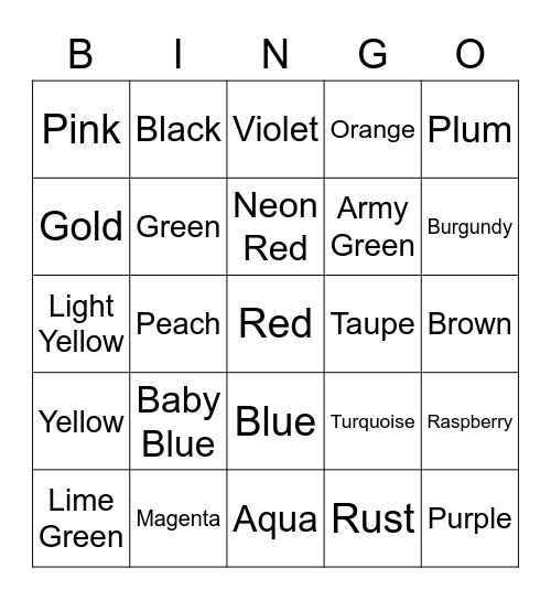 WARNANYA Bingo Card