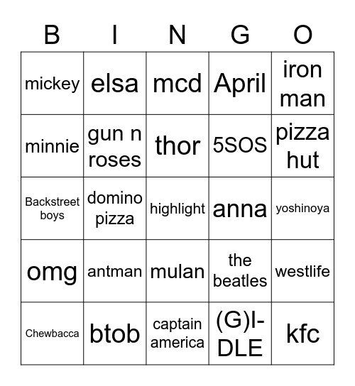 Bingo Card