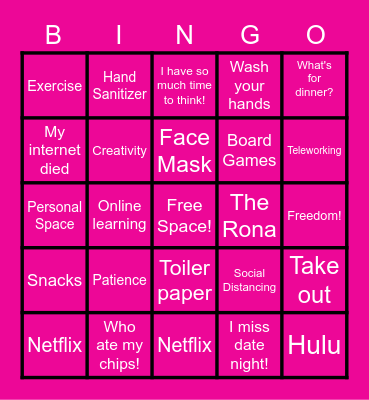 S.A.H.! Bingo Card