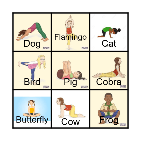 Yoga Bingo Card