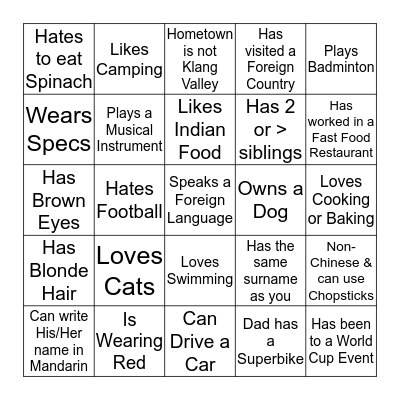 Bingo Card