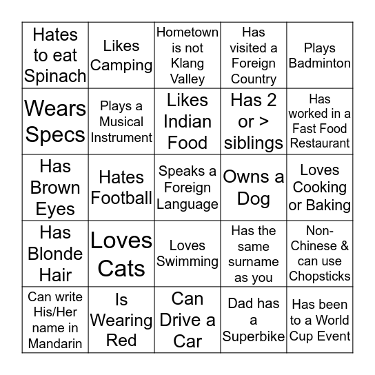 Bingo Card
