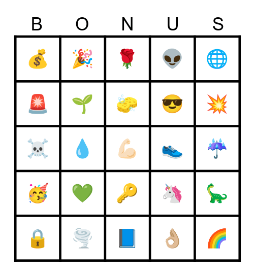 BONUS BUCKS Bingo Card