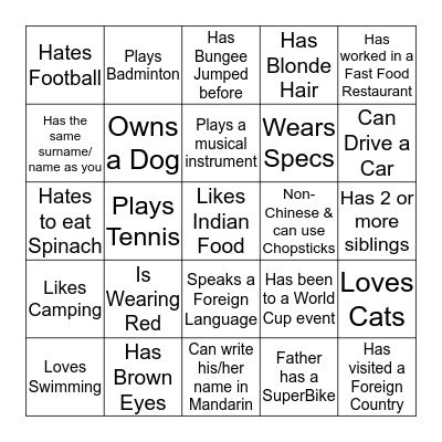 Bingo Card