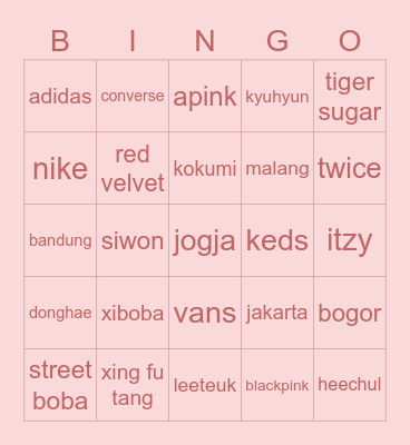 ataaa Bingo Card