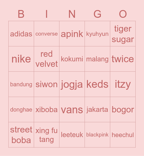 ataaa Bingo Card