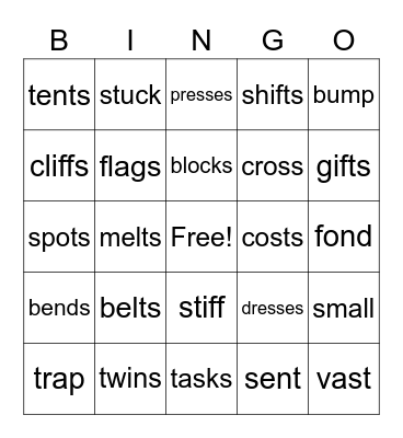 Wilson Words 2.2 Bingo Card