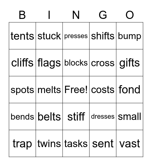 Wilson Words 2.2 Bingo Card