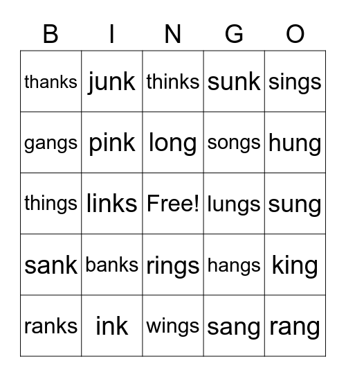 Wilson Words 2.1 Bingo Card