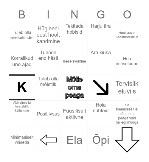 Bingo Bingo Card