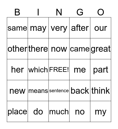 JAKE Bingo Card