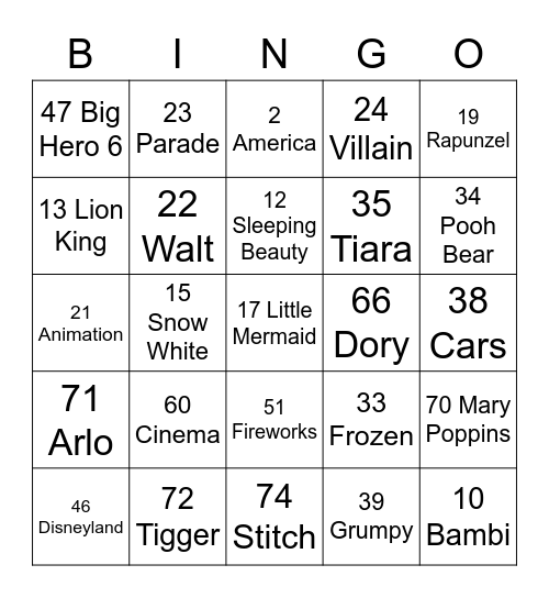 Piero Bingo Card