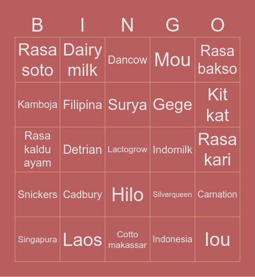 BINGO MAIZON Bingo Card