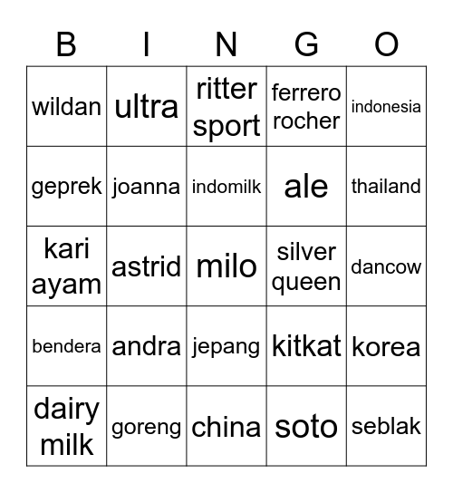 astituuut Bingo Card