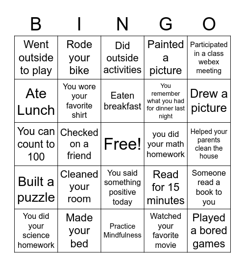 CIS Bingo Card