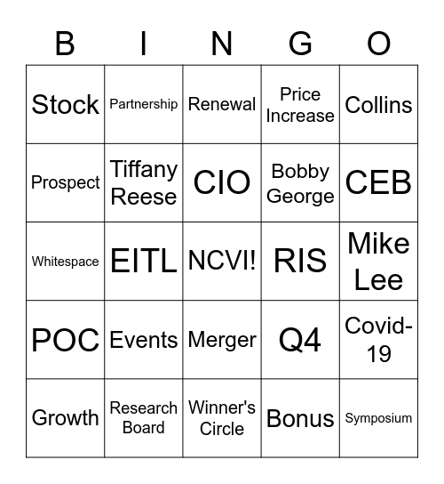 Kurt Bingo Card