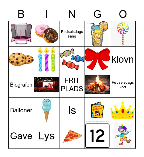 Fødselsdags BINGO Card