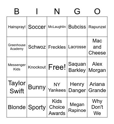 Maggie's birthday! Bingo Card