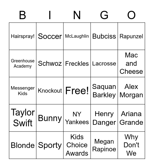 Maggie's birthday! Bingo Card