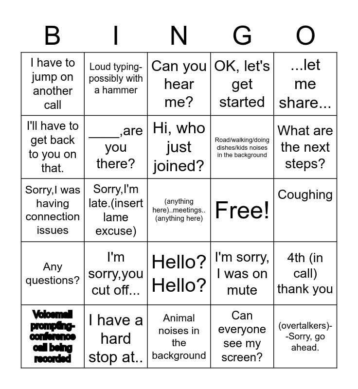 how to play remote work bingo