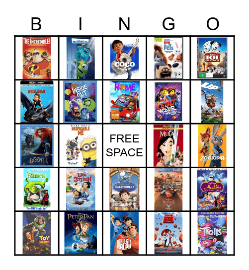 Movie Bingo Card