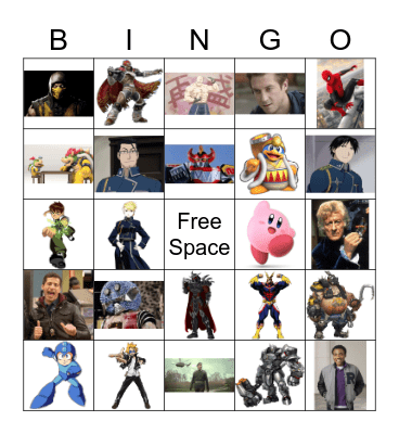 Favorite Character Bingo Card