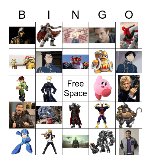 Favorite Character Bingo Card