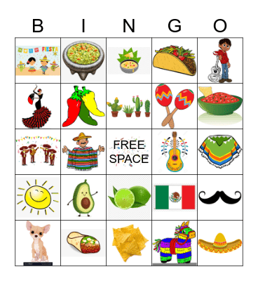 Cinco De Mayo Bingo Card