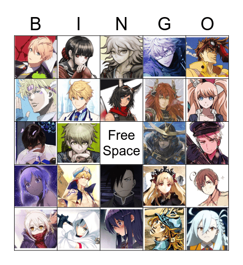Favorite Character Bingo Card