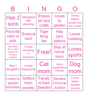San's Bingo Card