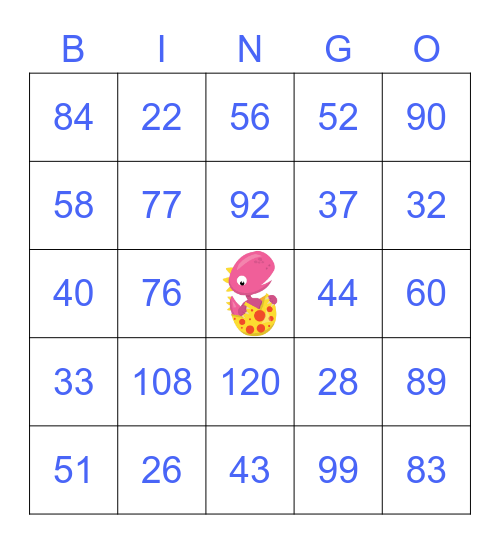 Place Value Bingo- Tens & Ones Bingo Card