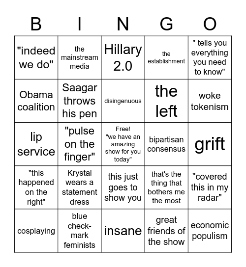 The Rising Bingo Card