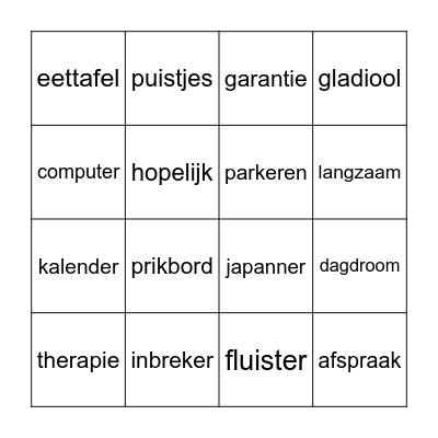 pubquiz 9 mei Bingo Card