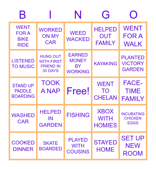 Staying Healthy BINGO! Bingo Card