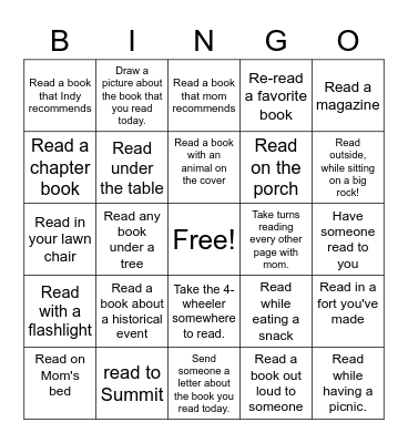 Book Bingo Card
