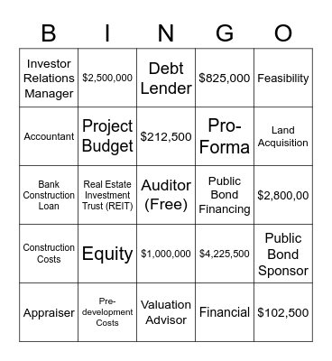 CREW Careers Bingo Card