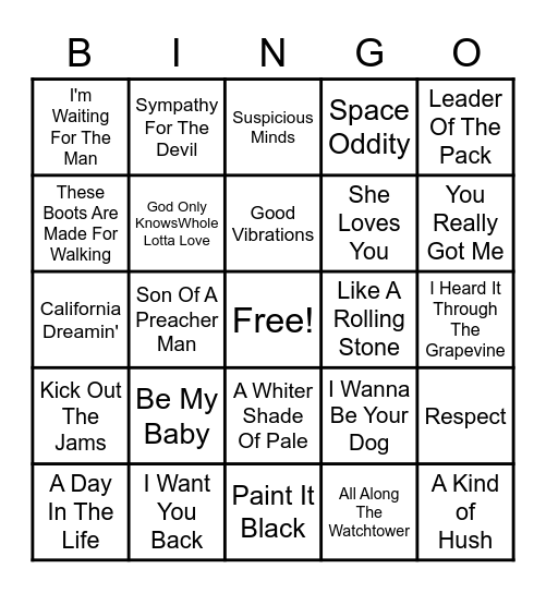 Backyard Bingo! Bingo Card