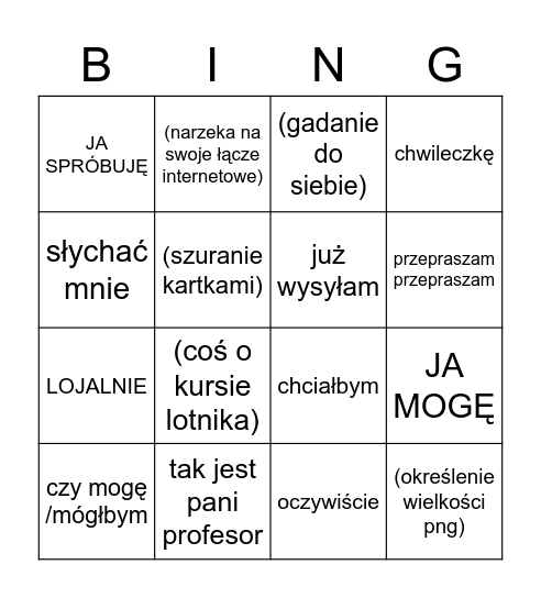 Bingo Patryka Morozowa elearnig edition Bingo Card