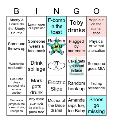 Jena & Mark Wedding Bingo Card