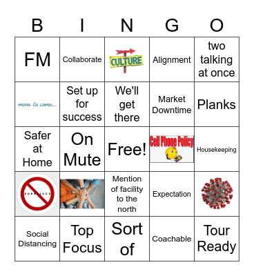 COVID Lingo Bingo Card