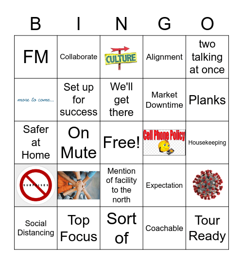 COVID Lingo Bingo Card