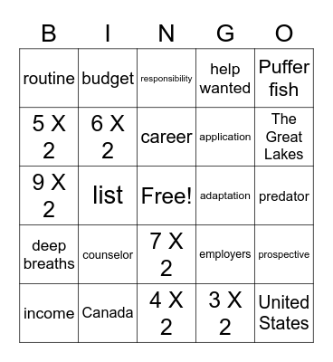 Room 120 Bingo Card