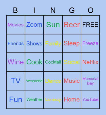 COA Volunteers "HAPPY HOUR" Bingo Card