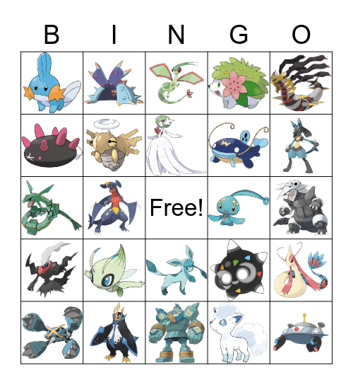 Pokemon! Bingo Card