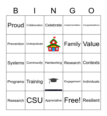 End of Semester Bingo Card