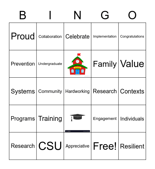 End of Semester Bingo Card