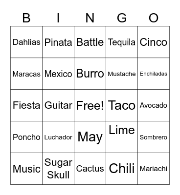 Cinco de Mayo! Bingo Card