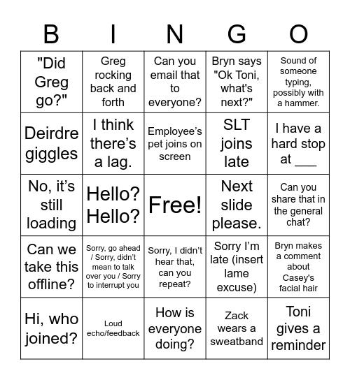 Rebel Bingo Card